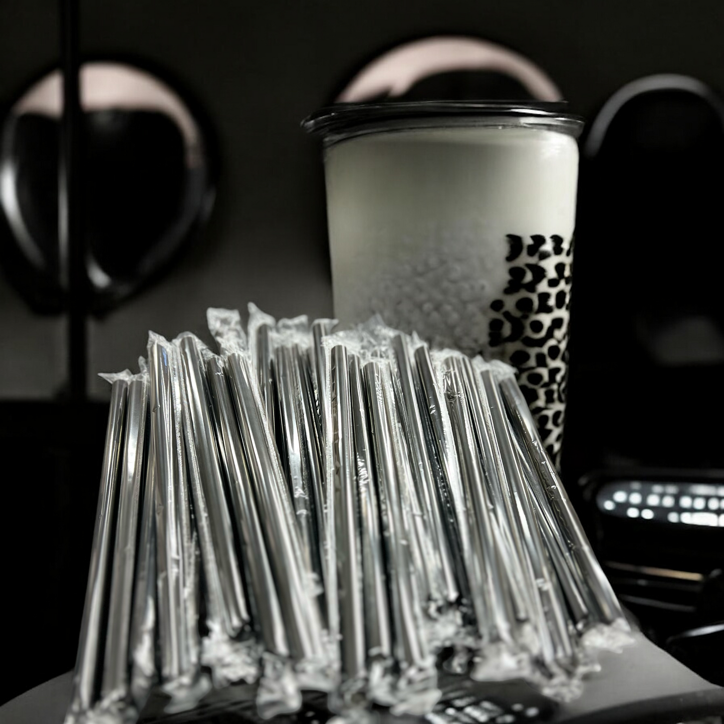 STRAWS (BOBA) BLACK 9"