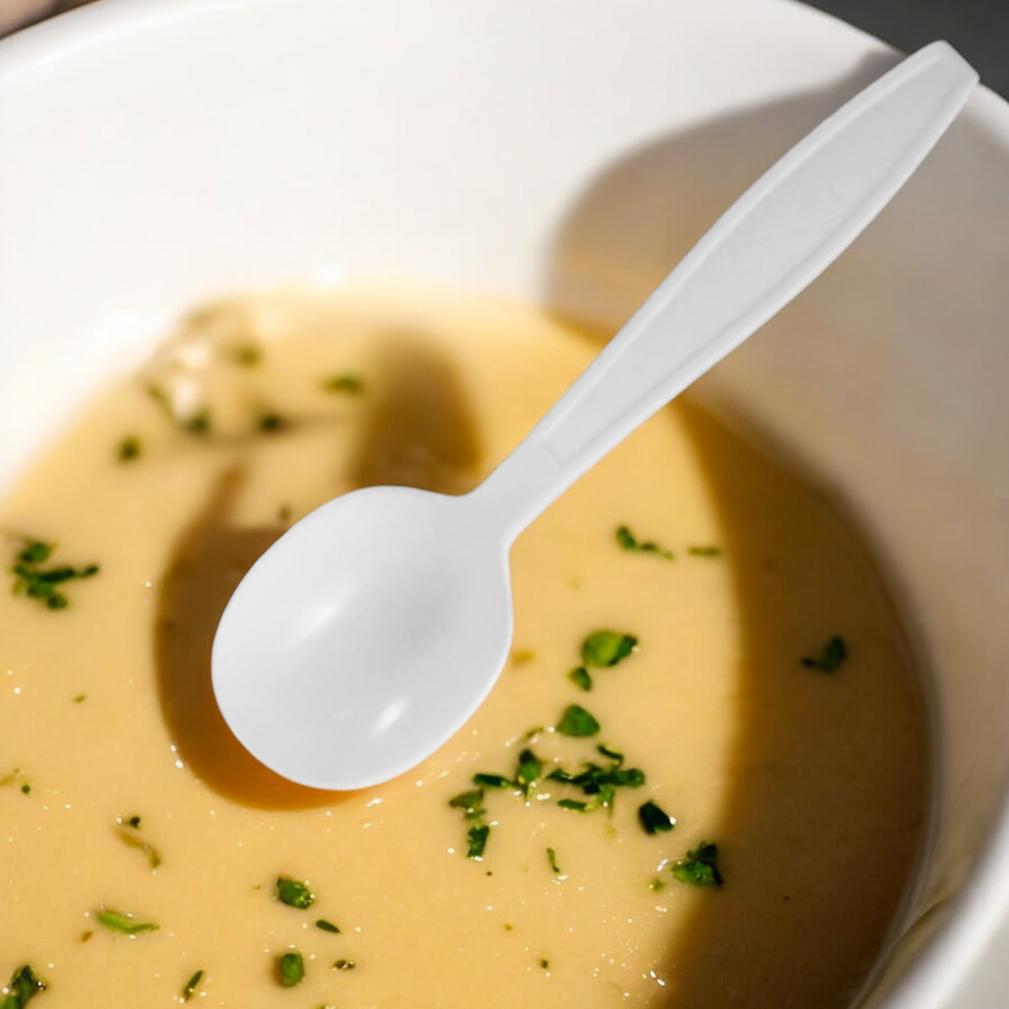 SPOON (SOUP) WHITE HEAVY WEIGHT