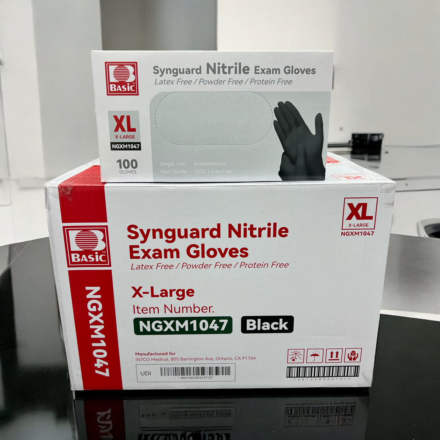 GLOVES BLACK NITRILE (X-LARGE) FULL CASE
